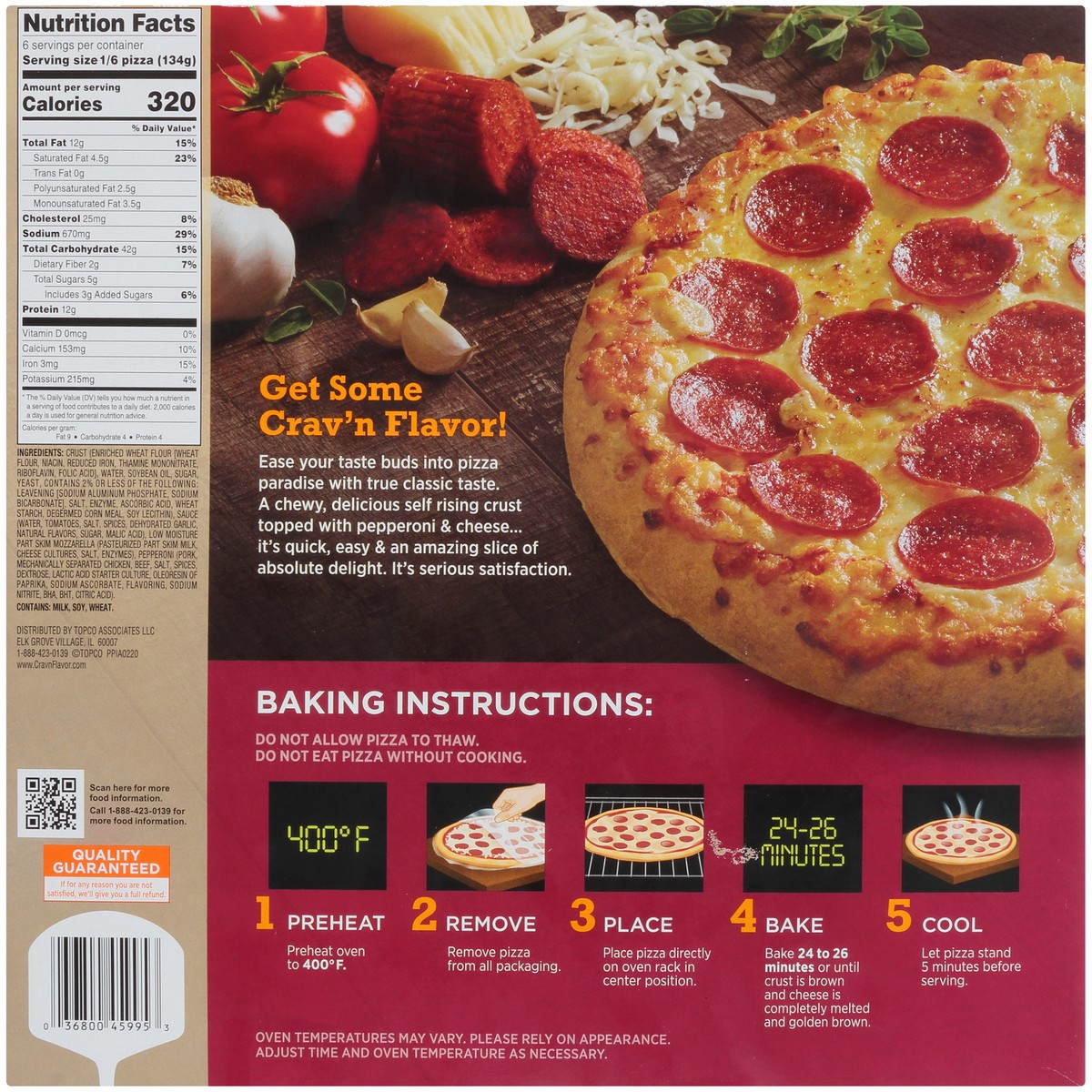 slide 5 of 10, Crav'n Flavor Pepperoni Rising Crust Pizza, 28.3 oz