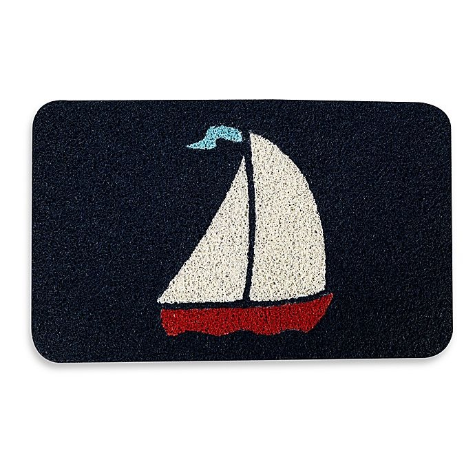 slide 1 of 1, Kikkerland Design Sailboat Door Mat, 17.7 in x 29.5 in