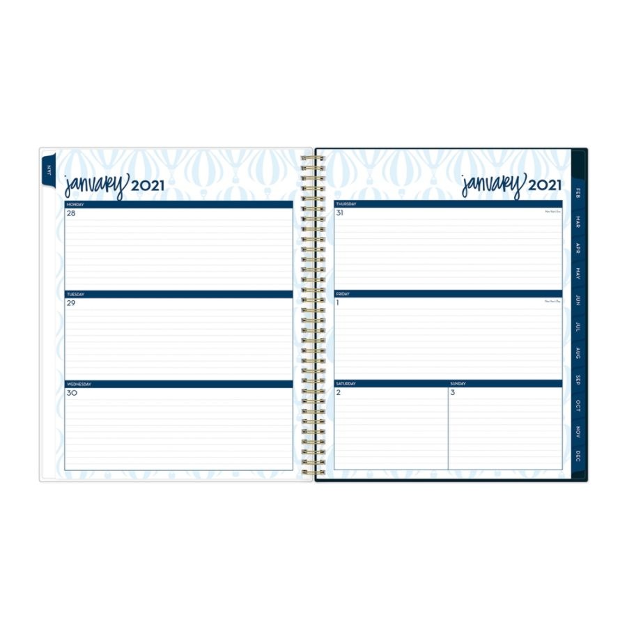 slide 3 of 4, Blue Sky Dabney Lee Weekly/Monthly Planner, 8-1/2'' X 11'', In The Clouds, January To December 2021, 122338, 1 ct