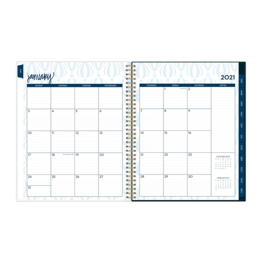slide 4 of 4, Blue Sky Dabney Lee Weekly/Monthly Planner, 8-1/2'' X 11'', In The Clouds, January To December 2021, 122338, 1 ct