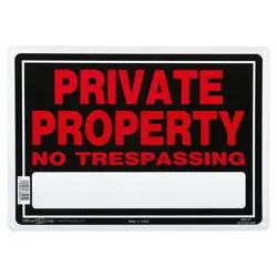 Hillman Private Property Sign, 10 in x 14 in