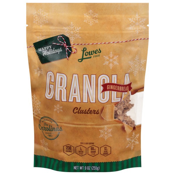 slide 1 of 1, Lowes Foods Gingerbread Granola Clusters, 9 oz