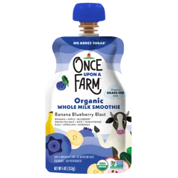 Once Upon A Farm Banana Blueberry Blast Organic Whole Milk Smoothie Pouch