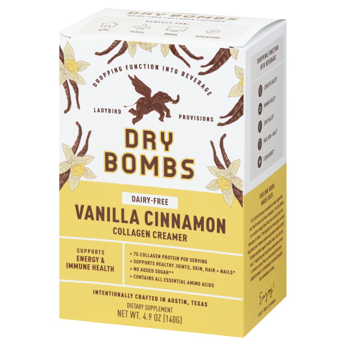slide 3 of 9, Ladybird Provisions Dry Bombs Vanilla Cinnamon Collagen Creamer 4.9 oz, 4.9 oz