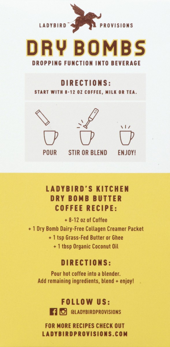 slide 7 of 9, Ladybird Provisions Dry Bombs Vanilla Cinnamon Collagen Creamer 4.9 oz, 4.9 oz