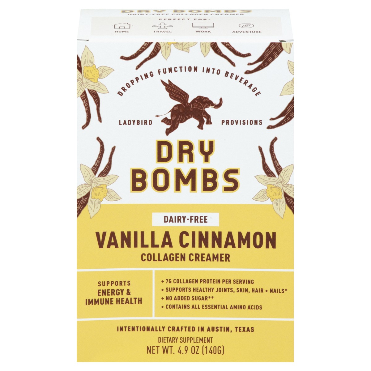 slide 1 of 9, Ladybird Provisions Dry Bombs Vanilla Cinnamon Collagen Creamer 4.9 oz, 4.9 oz