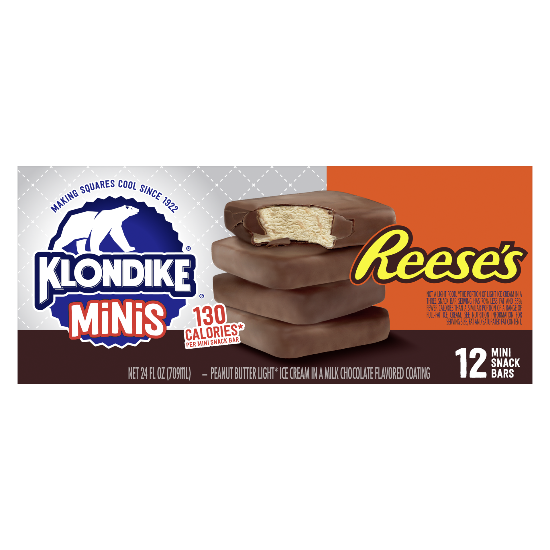 slide 3 of 4, Klondike Frozen Dairy Dessert Bars Reese's Minis, 2 fl oz, 12 Count, 12 ct