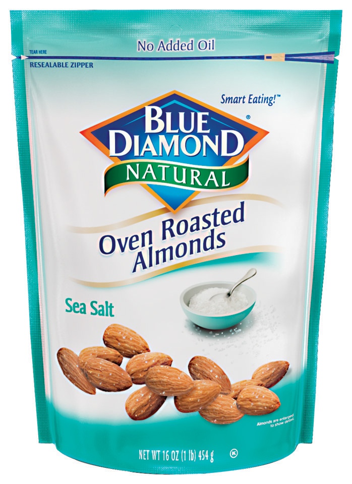 slide 1 of 1, Blue Diamond Almonds Oven Roasted Sea Salt Almonds, 8 oz