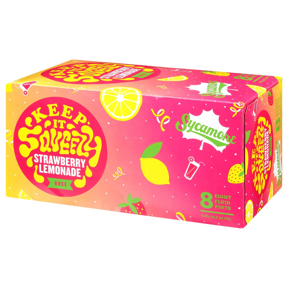 slide 9 of 11, Sycamore Strawberry Lemonade Gose 8 Pack 16 oz, 128 oz