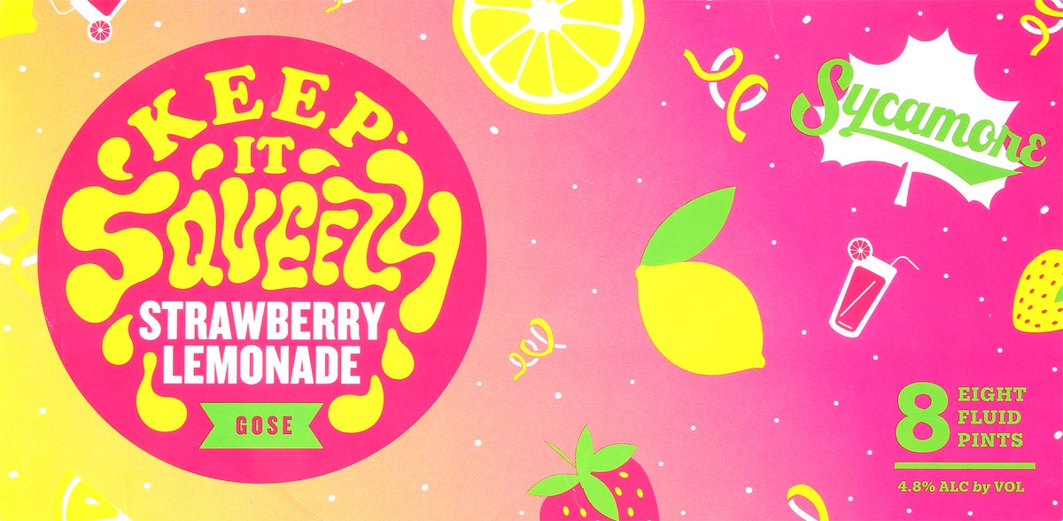 slide 5 of 11, Sycamore Strawberry Lemonade Gose 8 Pack 16 oz, 128 oz