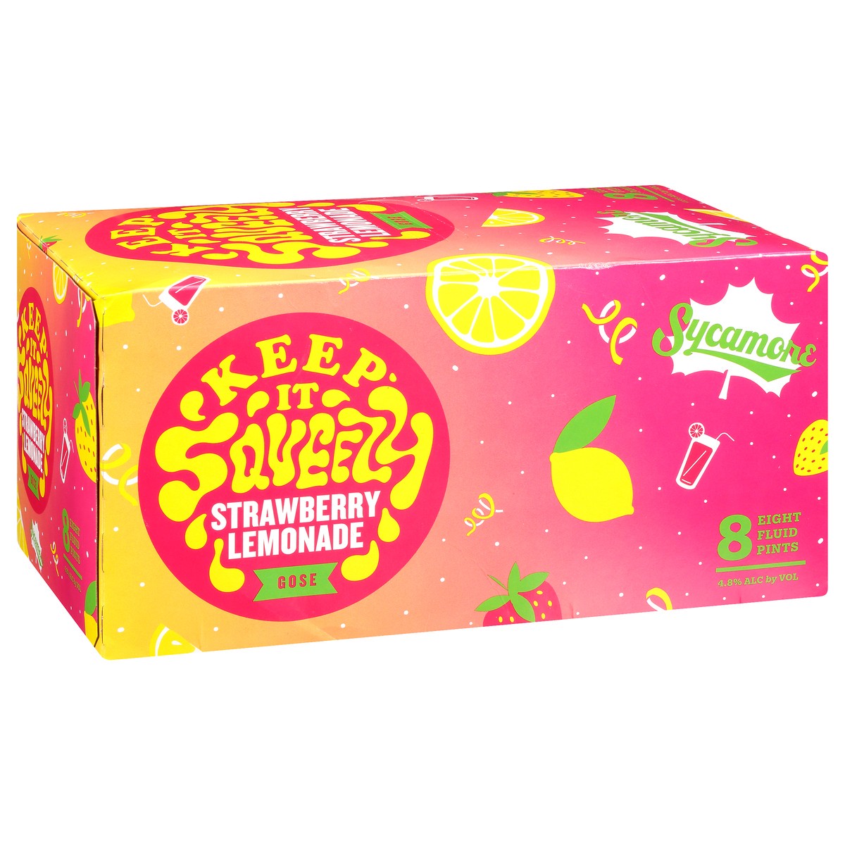slide 4 of 11, Sycamore Strawberry Lemonade Gose 8 Pack 16 oz, 128 oz
