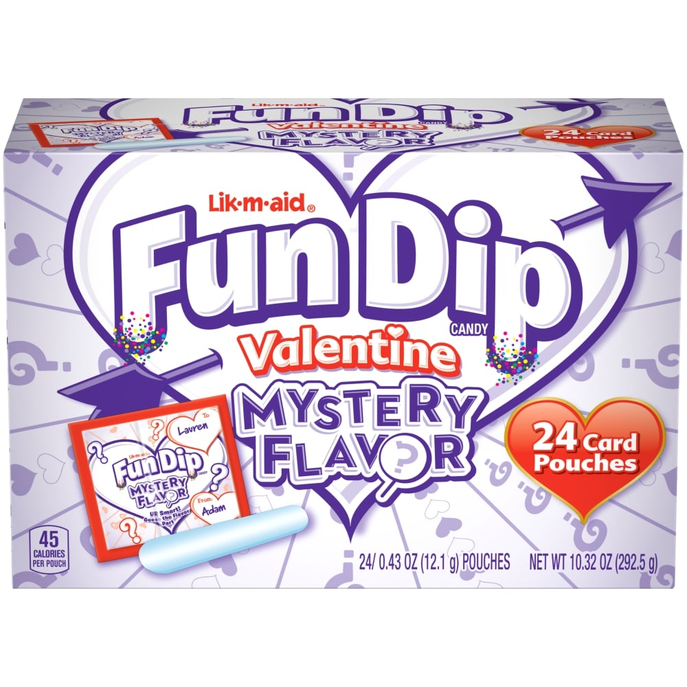 slide 1 of 8, Fun Dip Candy, Valentine, Mystery Flavor, 24 ct