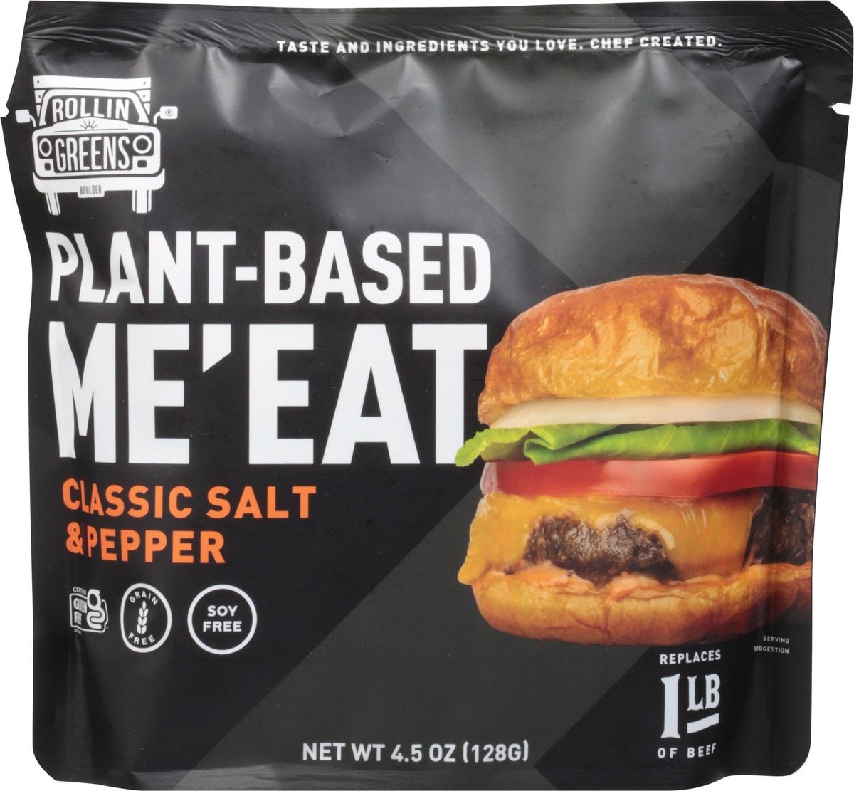 slide 9 of 12, RollinGreens Plant-Based Classic Salt & Pepper Me'eat 4.5 oz, 4.5 oz