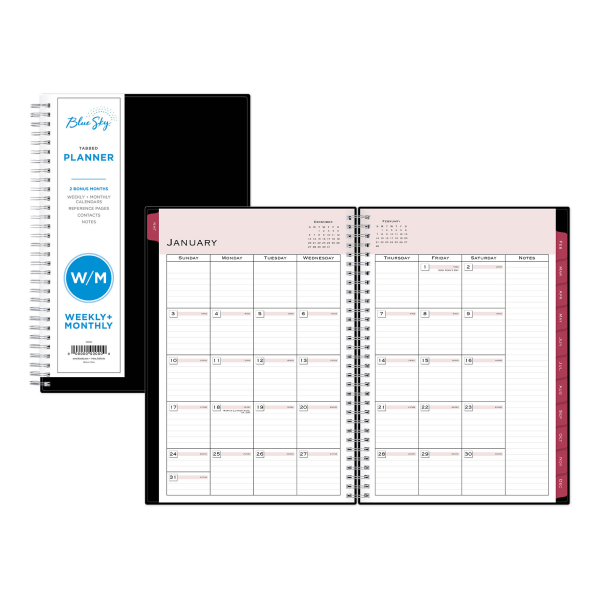 slide 2 of 6, Blue Sky Weekly/Monthly Pp Planner, 7-7/8'' X 11-7/8'', Classic Red, January To December 2021, 116055, 1 ct
