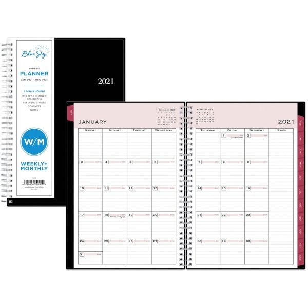 slide 4 of 6, Blue Sky Weekly/Monthly Pp Planner, 7-7/8'' X 11-7/8'', Classic Red, January To December 2021, 116055, 1 ct