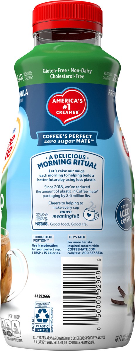 slide 8 of 11, Coffee mate French Vanilla Zero Sugar Liquid Coffee Creamer, 16 oz