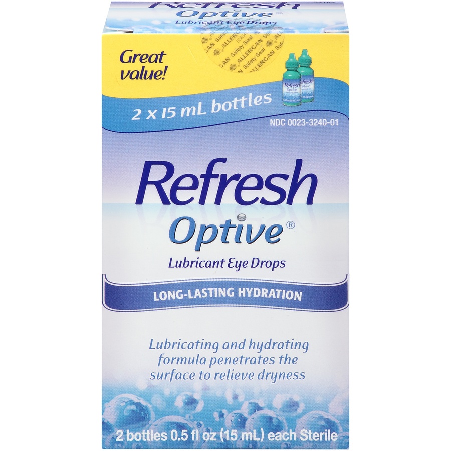 slide 1 of 1, Refresh Optive Moisturizing Dry Eye Solution, 2 ct