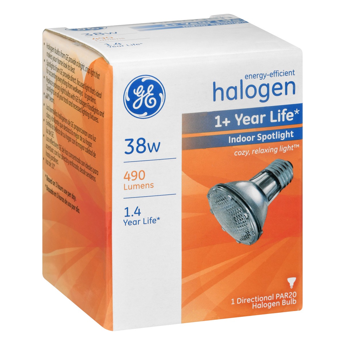 slide 7 of 11, GE Halogen 38 Watts Light Bulb 1 ea, 1 ct