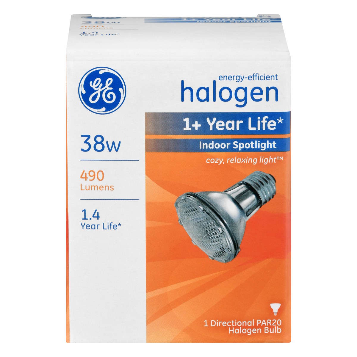 slide 1 of 11, GE Halogen 38 Watts Light Bulb 1 ea, 1 ct