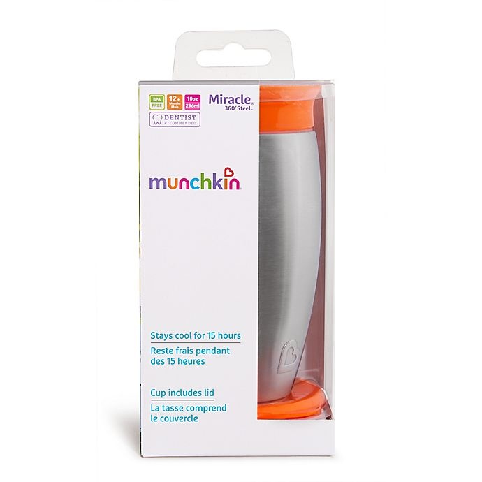 slide 6 of 8, Munchkin Miracle 360 Stainless Steel Sippy Cup, 10 oz