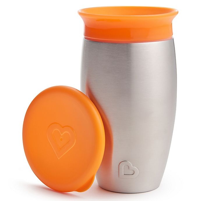 slide 1 of 8, Munchkin Miracle 360 Stainless Steel Sippy Cup, 10 oz