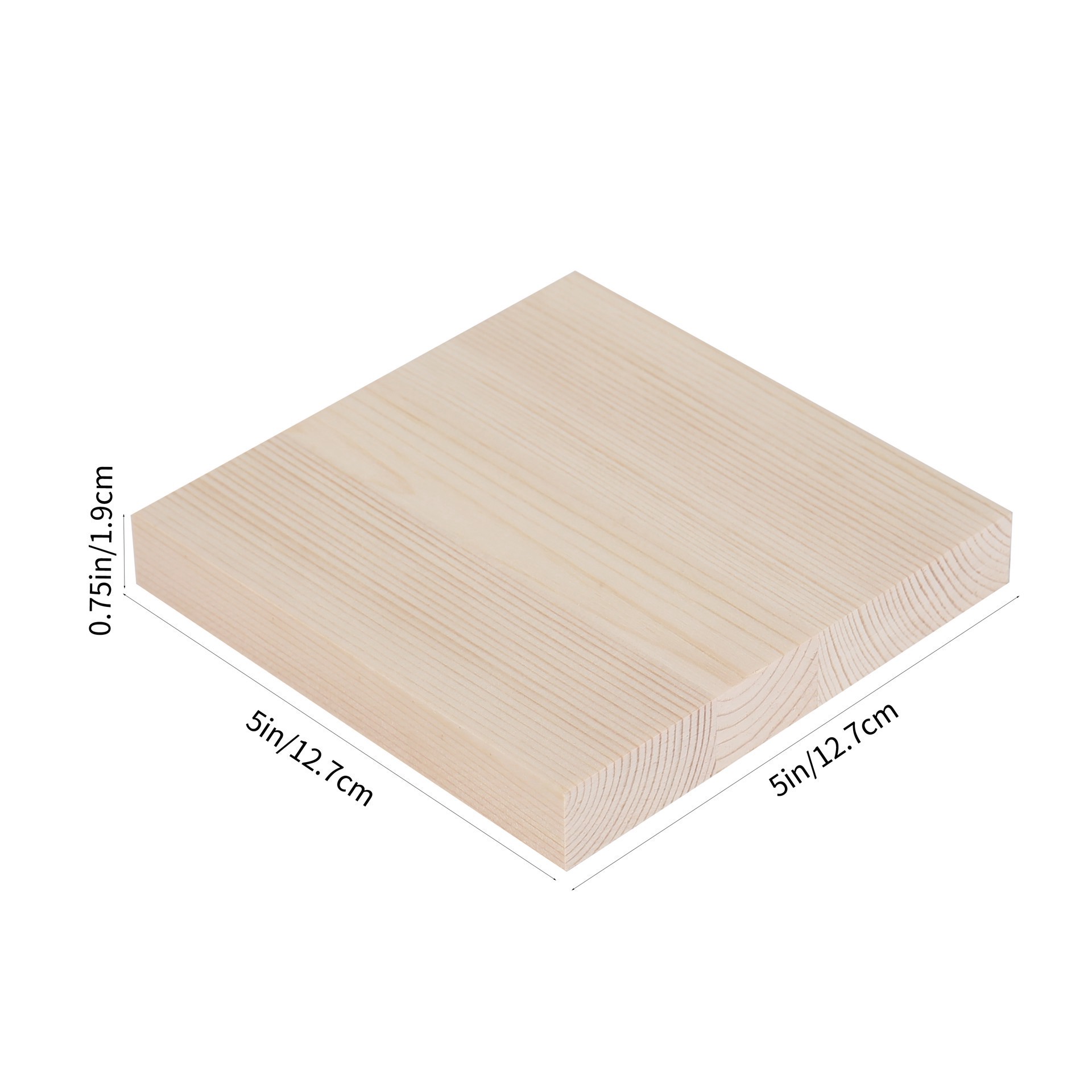 slide 2 of 3, 5" Square Pinewood Plaque By Make Market, 4.9 in x 4.9 in x 0.5 in