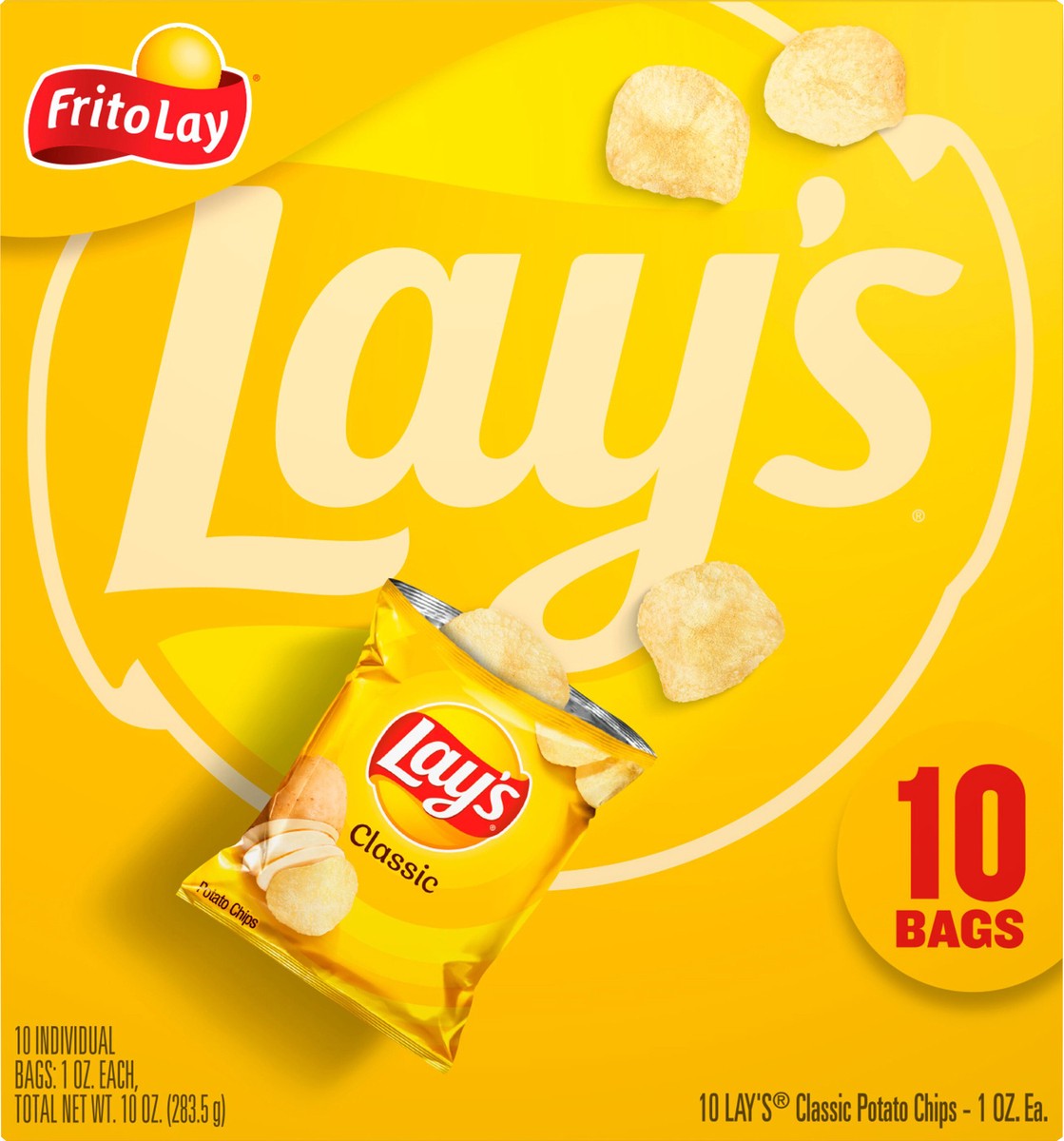 slide 2 of 9, Lay's Potato Chips, Classic, 10 ct