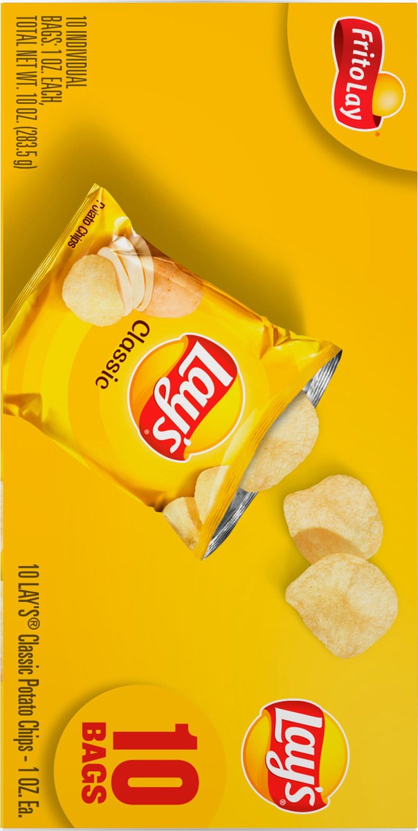 slide 4 of 9, Lay's Potato Chips, Classic, 10 ct