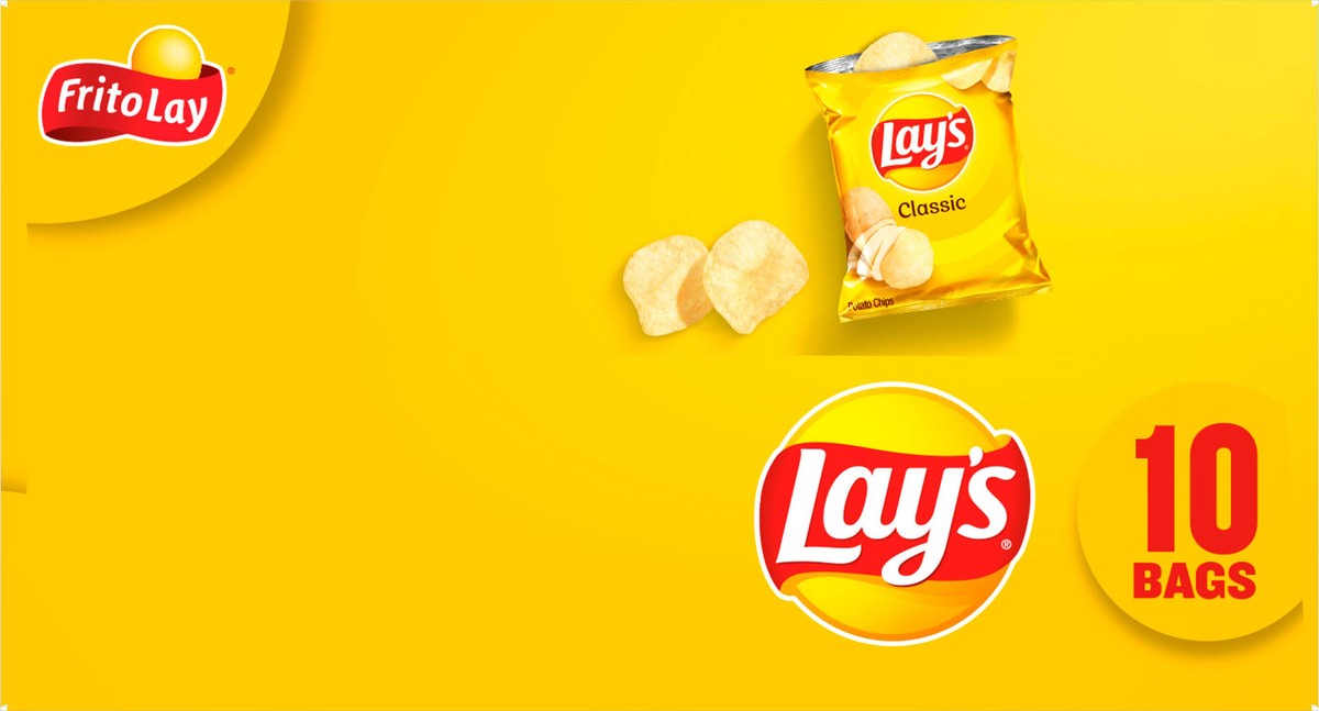 slide 7 of 9, Lay's Potato Chips, Classic, 10 ct