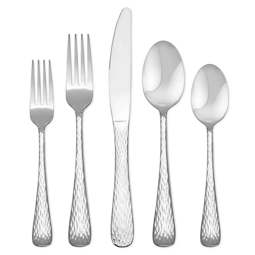 slide 1 of 1, Hampton Forge Melody Hammered Flatware Set - Silver, 16 ct