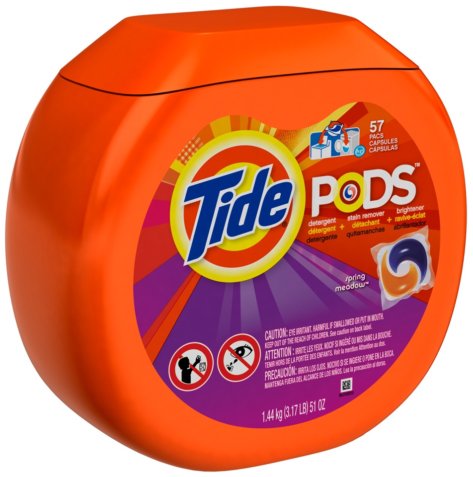 slide 1 of 1, Tide Spring Meadow Liquid Laundry Detergent Pods, 57 ct