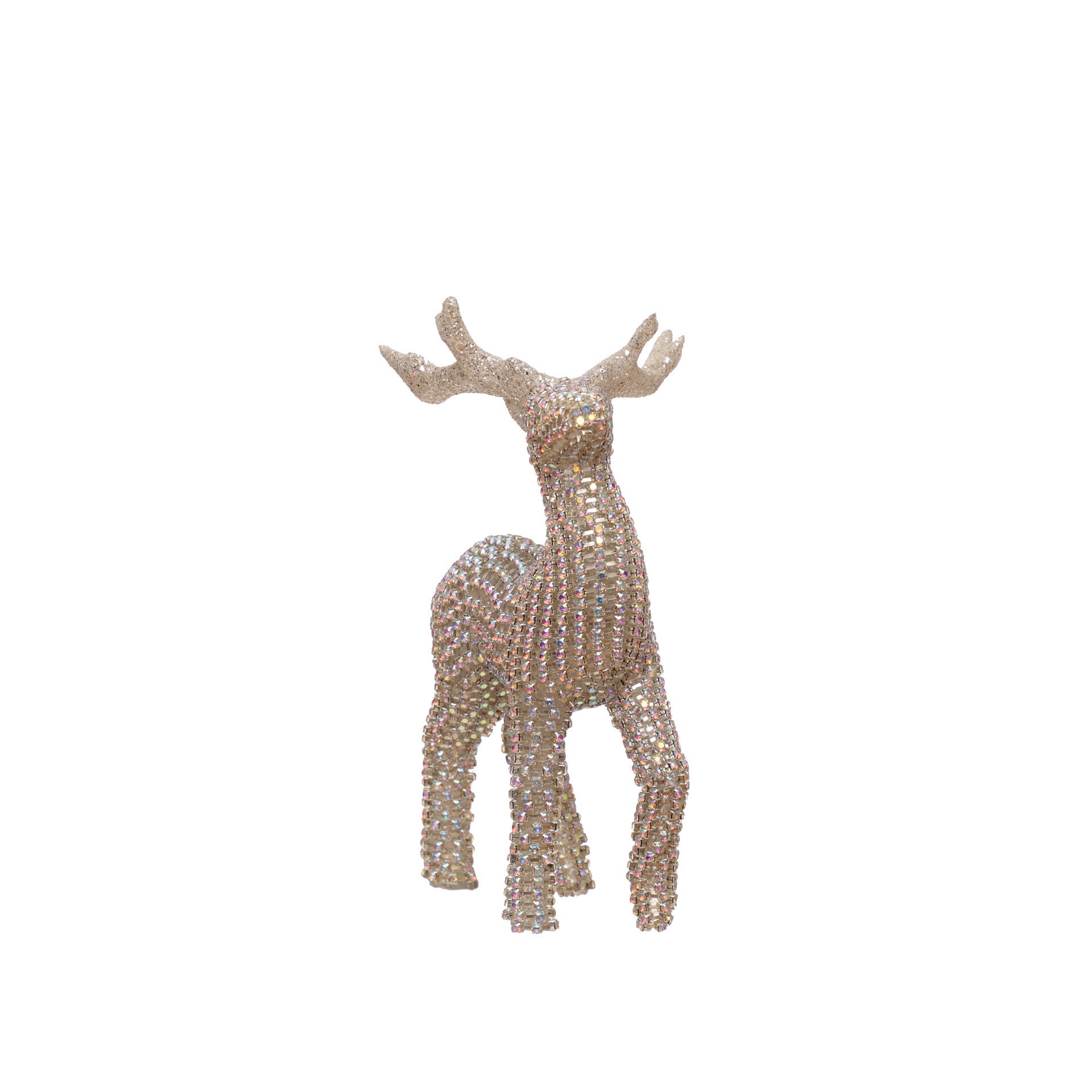 slide 3 of 3, 7" Gold Glitter & Crystal Standing Reindeer Tabletop Decor By Ashland, 4.75 in x 3.5 in x 7 in