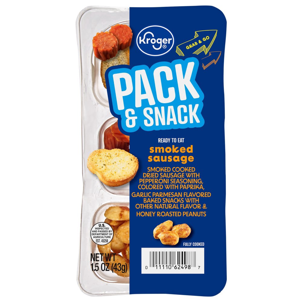 slide 1 of 2, Kroger Smoked Sausage Pack & Snack Kit, 1.5 oz