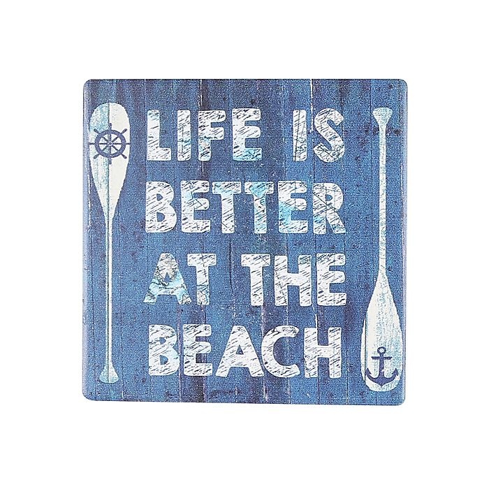 slide 1 of 1, Thirstystone Occasions Life Is Better At The Beach Square Coaster, 1 ct