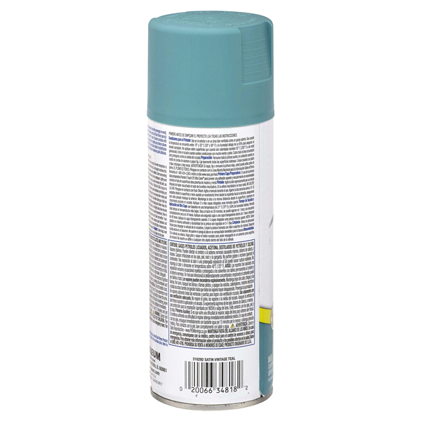 slide 4 of 9, Rust-Oleum Painter’s Touch 2X Ultra Cover Spray Paint - 316292, Satin Vintage Teal, 12 oz