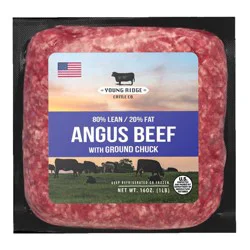 Young Ridge Cattle Co. 80% Lean 20% Fat Angus Beef Witth Ground Chuck