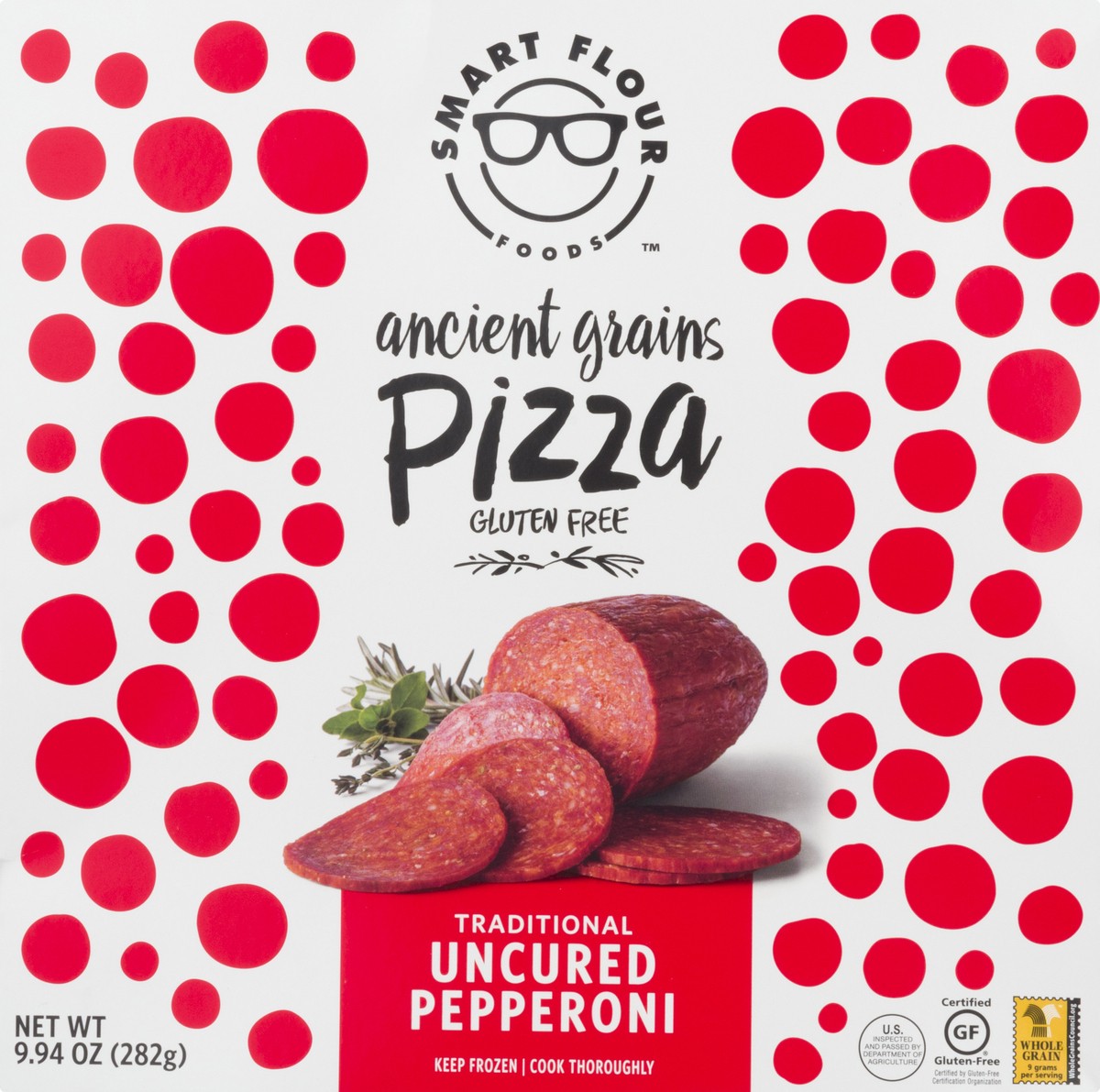 slide 7 of 13, Smart Flour Foods Traditional Uncured Pepperoni Pizza 9.94 oz, 9.94 oz