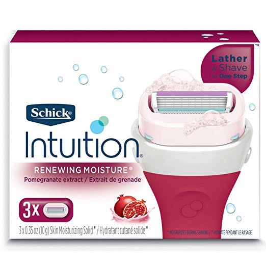 slide 1 of 5, Schick Intuition Renewing Moisture With Pomegranate Extract Women's Refill Razor Blades - 3 Count, 3 ct