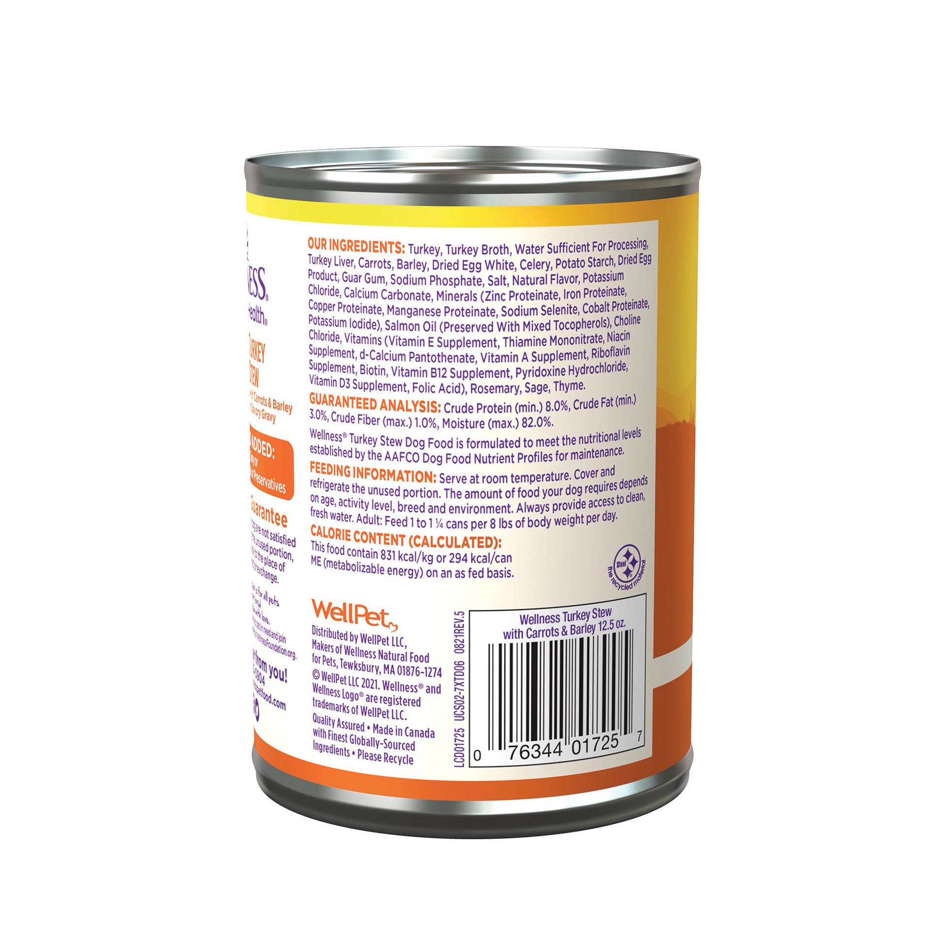 slide 2 of 4, Wellness Natural Food For Dogs Turkey Stew With Barley Carrots, 12.5 oz