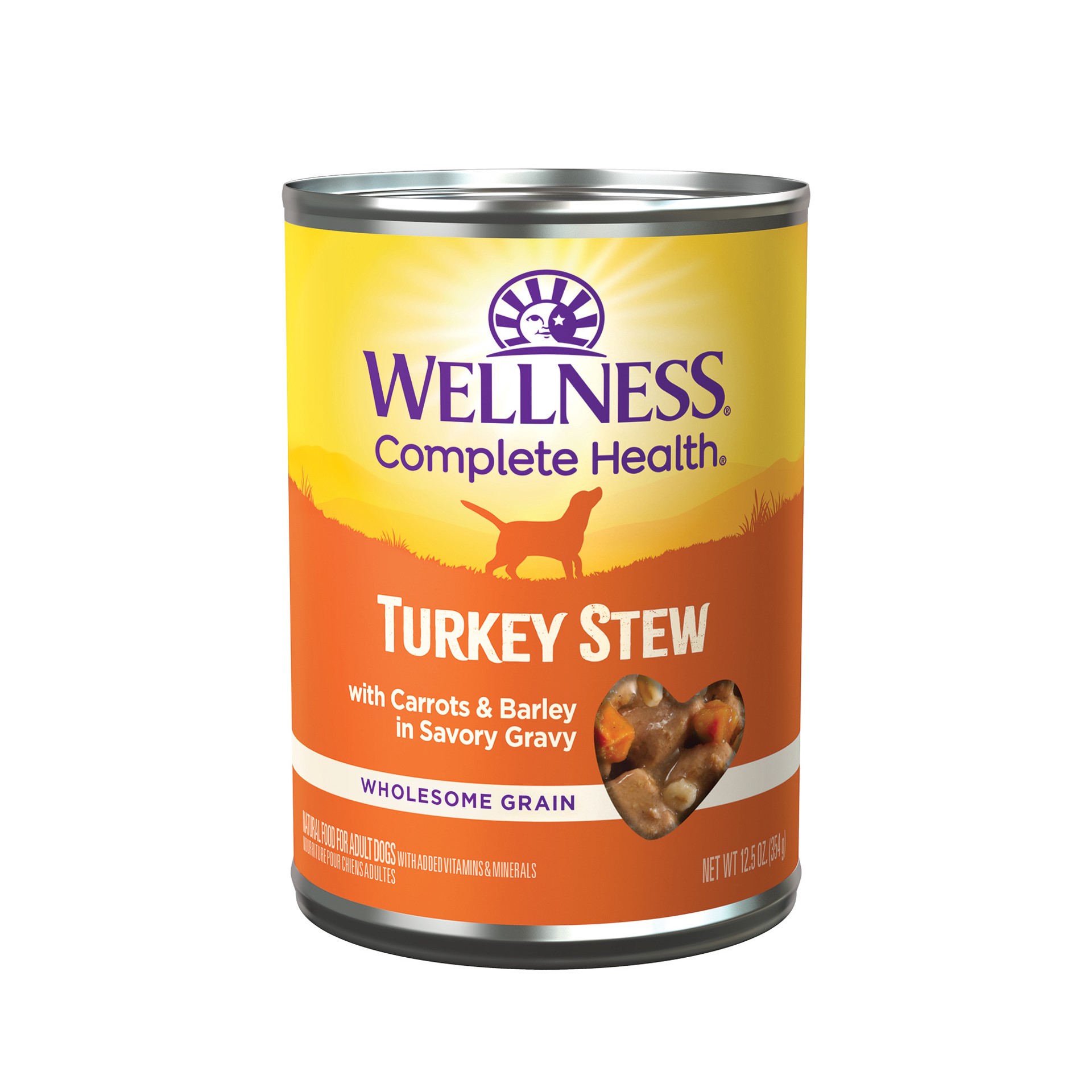 slide 1 of 4, Wellness Natural Food For Dogs Turkey Stew With Barley Carrots, 12.5 oz