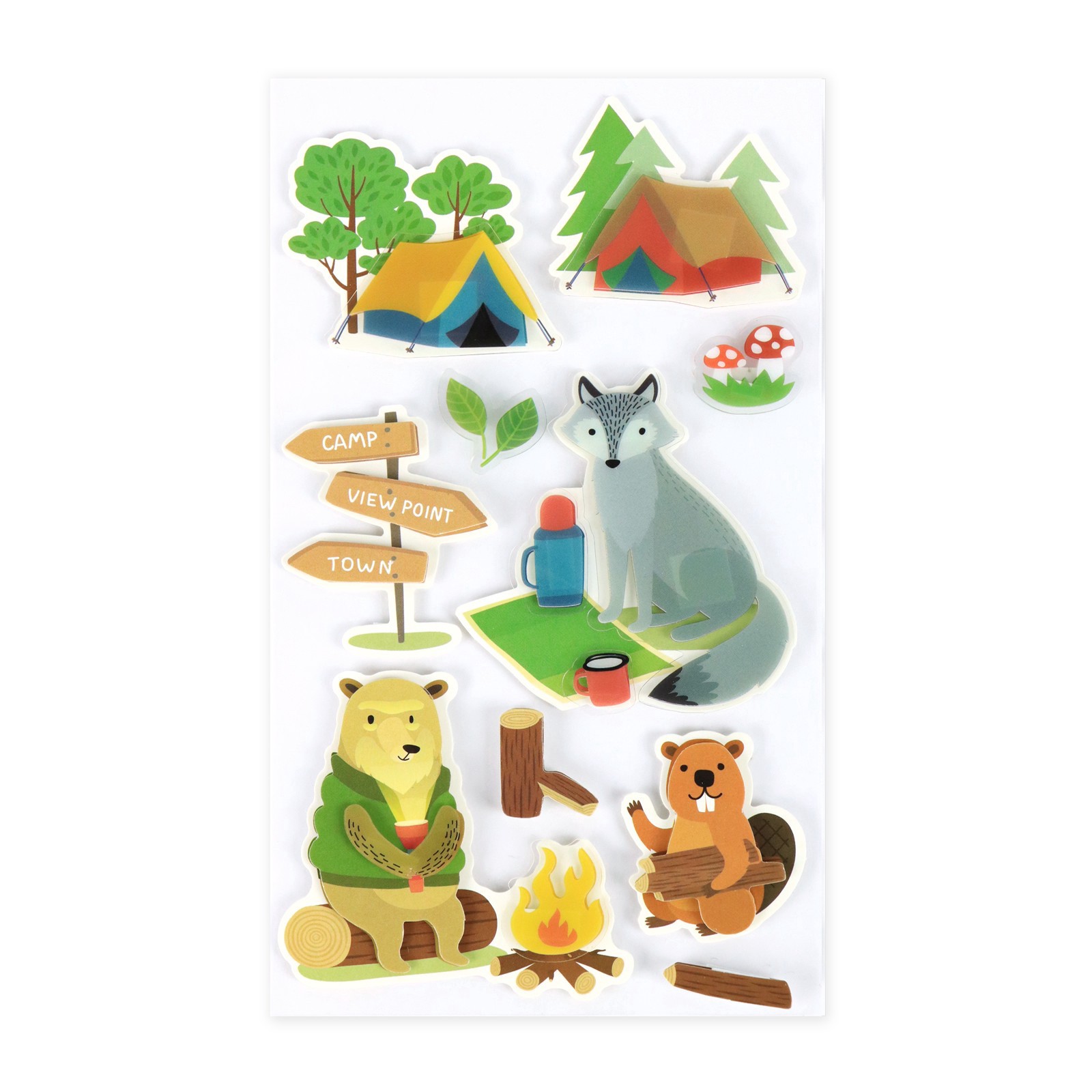 slide 2 of 6, Animal Camper Stickers By Recollections, 3.88 in x 7 in