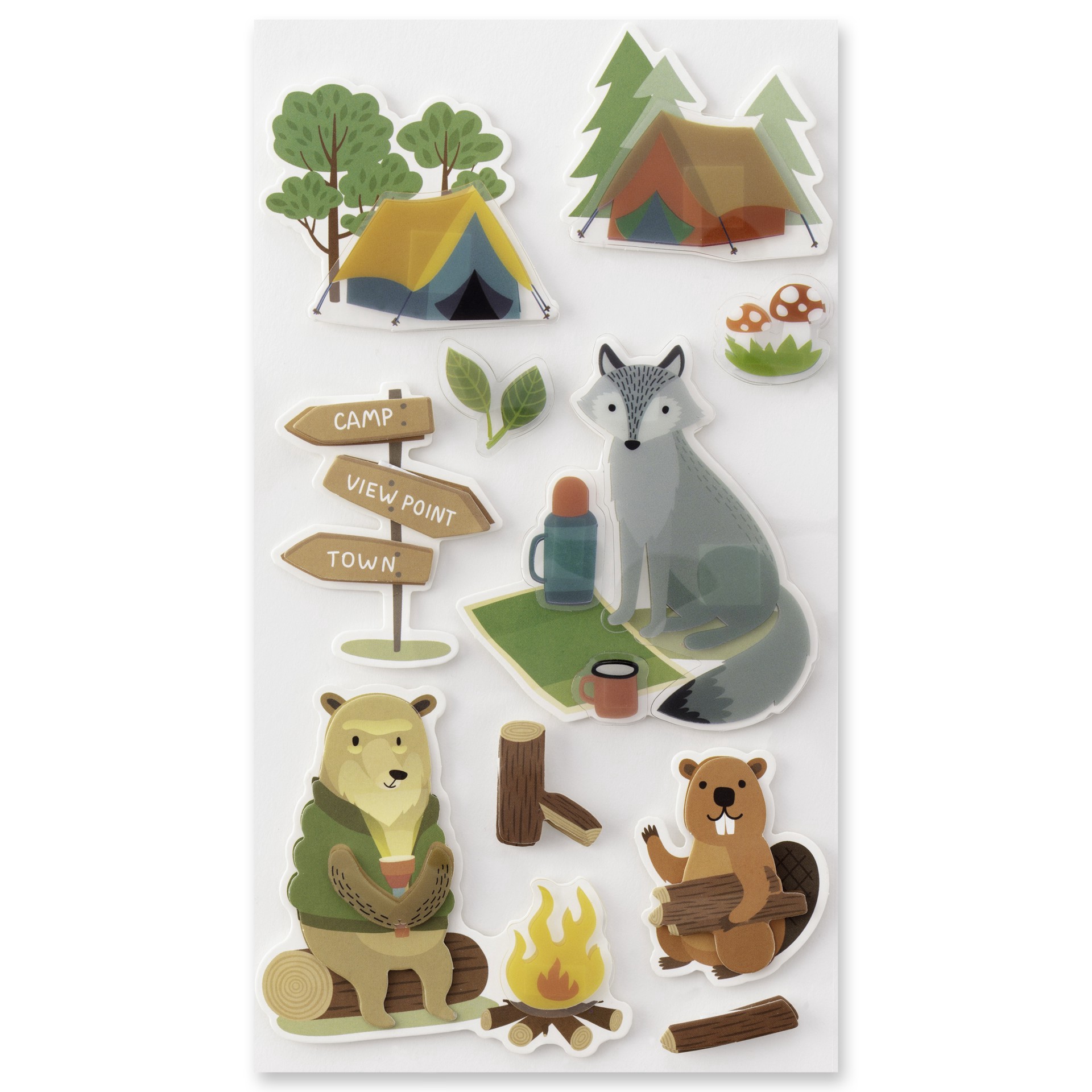 slide 4 of 6, Animal Camper Stickers By Recollections, 3.88 in x 7 in