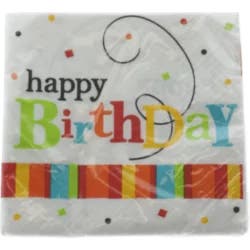 Premier Stylz Happy Birthday Confetti Beverage Napkins