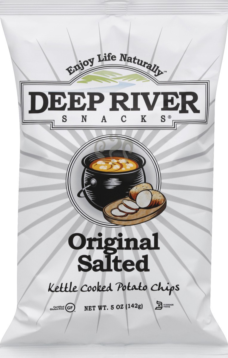 slide 5 of 6, Deep River Snacks Potato Chips, Kettle Cooked, Original Salted, 5 oz