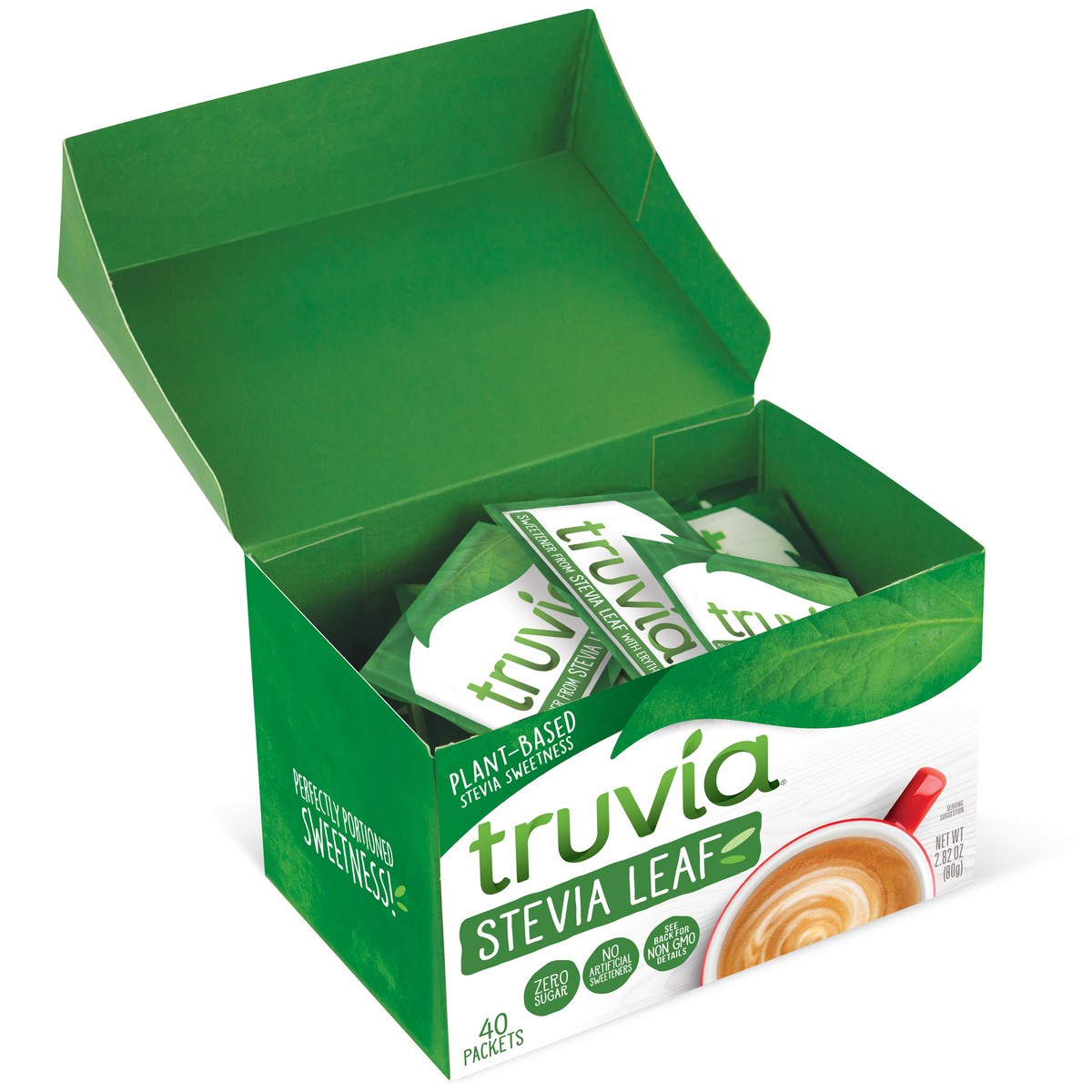 slide 3 of 9, Truvia Calorie-Free Sweetener from the Stevia Leaf Packets, 40 Count, 2.82 oz