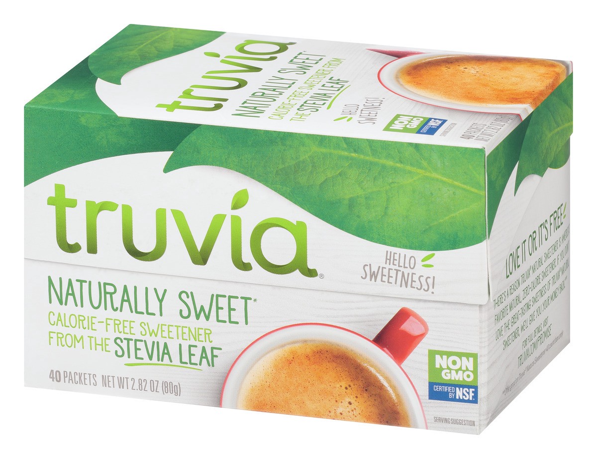 slide 3 of 9, Truvia Calorie-Free Sweetener from the Stevia Leaf Packets, 40 Count, 2.82 oz