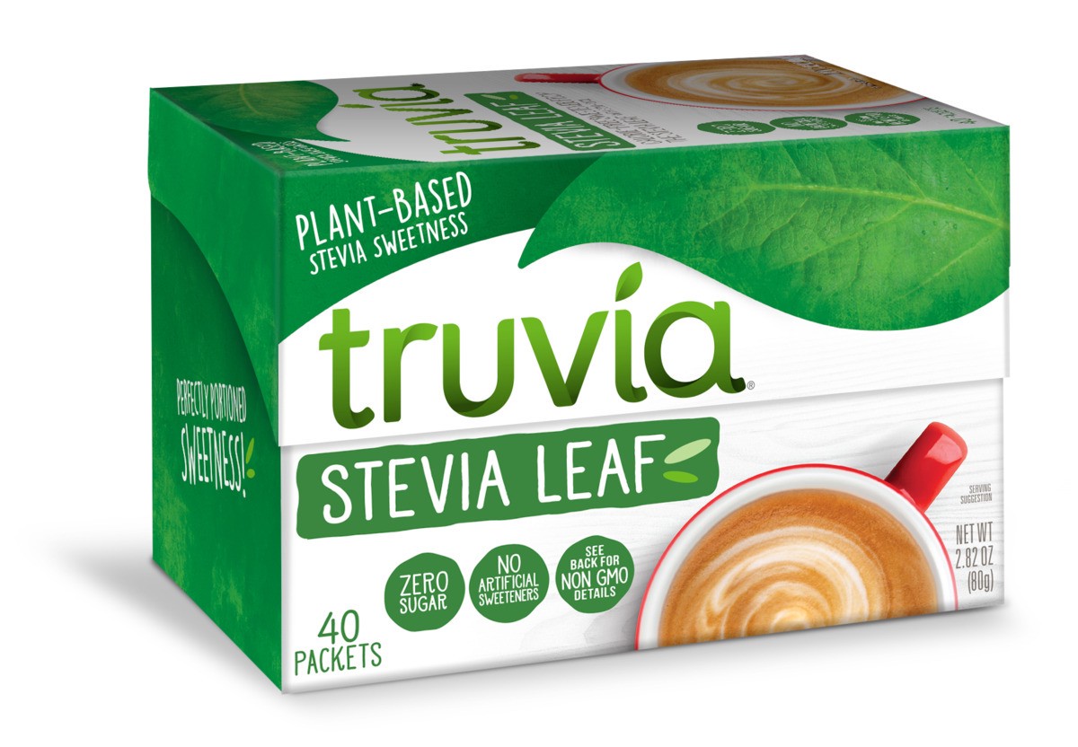 slide 1 of 9, Truvia Calorie-Free Sweetener from the Stevia Leaf Packets, 40 Count, 2.82 oz