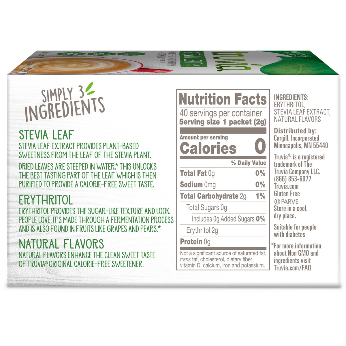 slide 5 of 9, Truvia Calorie-Free Sweetener from the Stevia Leaf Packets, 40 Count, 2.82 oz