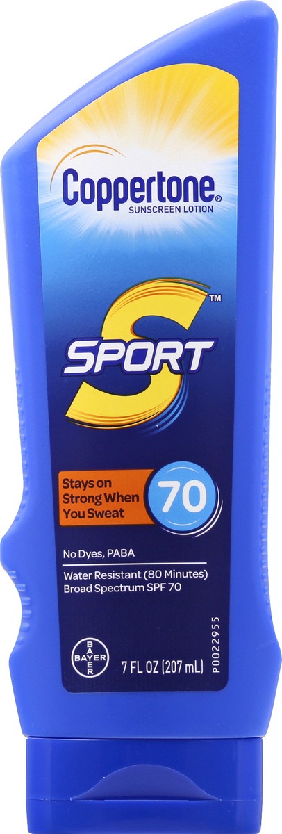 slide 9 of 11, Coppertone Sport Broad Spectrum SPF 70 Sunscreen Lotion, 7 oz