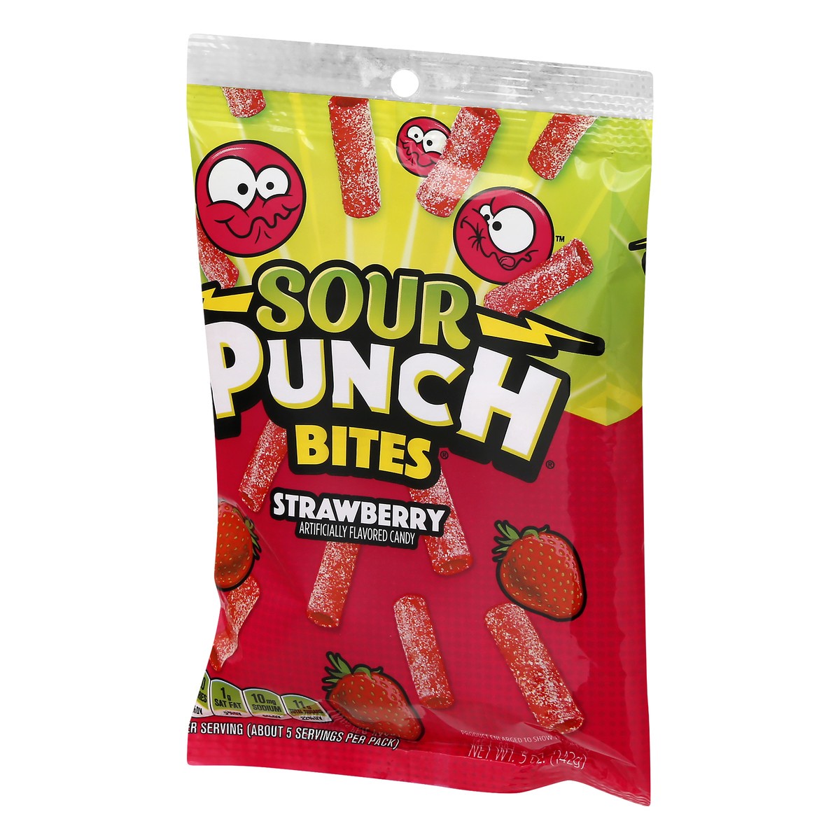 slide 3 of 8, Sour Punch Bites Strawberry Candy 5 oz, 5 oz